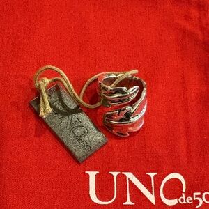 UNO de 50 Silver Statement Ring, L